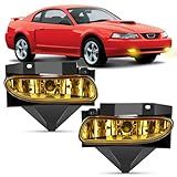 Nilight Conjunto De Faróis De Neblina Compatível Com Ford Mustang 1999 2004 Mustang 1999 2004 Lentes âmbar De Substituição Com Lâmpadas âmbar De 12 V 880 27 W