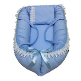 Ninho Com Borda Fibra Silicone Colchão De Espuma Cor Azul Bb