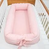 Ninho Redutor De Berço 100 Algodão Rose Liso Menina Menino Baby Unisex
