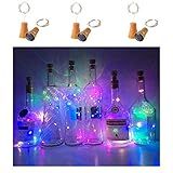 NiniTe LIGHTS Pacote Com 6 Luzes Solares Para Garrafas De Vinho 20 Luzes Solares De Cortiça De Cobre À Prova D Água Led Para Casamento Natal Ao Ar Livre Feriado Jardim Pátio Colorido 