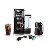 Ninja CFP101 DualBrew Máquina De Café Quente E Gelada De Venda única Compatível Com K Cups E Cafeteira De Gotejamento De 12 Chávenas Cor Preta