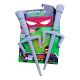 Ninja Guerreiro Kit Mascara   Adagas Le Plastic   Brinquedo