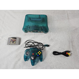 Nintendo 64 Azul Anis Controle Da Edição Os Cabos 1 Jogo Tudo Ok 