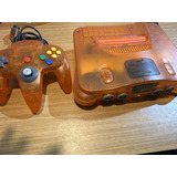 Nintendo 64 Tangerina Lindo Com Pequenas Marcas De Uso Mas Sem Quebrados Com 2 Jogos De Brinde 007 E Star Wars Salvando