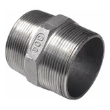 Niple Duplo Sextavado 1 1 2 1 1 2 Polegadas Aço Inox 304 Bsp