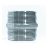 Niple Duplo Sextavado Aço Inox 316 Rosca Bspt Ø 1 4