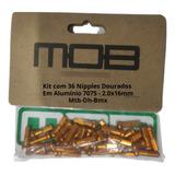Nipple Mob Bikes 16mm 36 Peças Dourado Em Alumínio 7075 