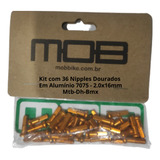 Nipple Mob Bikes 16mm 36 Peças Dourado Em Alumínio 7075
