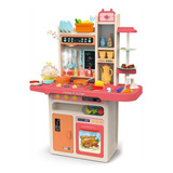 Niro Brinquedos Cozinha Infantil Completa Som Luz Vapor Maquina De Ovos 93 5cm Cor Rosa