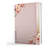 Nisti Print Coleção Floral Caderno Anotações 100 Folhas Pautadas 21cm X 15cm Cor Rosa