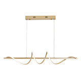 Nitrolux Lp 025 Lustre Pendente Led 45w 3 Em 1 Moderno Sala Quarto Dourado 110v 220v