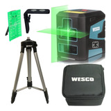 Nível A Laser 2 Linhas Verdes Ws8915k Wesco C Bolsa E Tripe