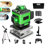 Nível A Laser 360 Verde 12 Linhas 3d Com Tripé Profissional