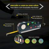 Nível Laser Profissional Trena Level Pro3 Estágios 3 Níveis Nivelador Bolha Tripé Construção