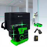 Nível Laser Verde 12 Linhas 3d Recarregável 360 Profissional