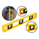Nível Profissional Amarelo 3 Bolhas 50 Cm Régua De Prumo