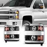 Nixon Offroad Faróis Para Chevrolet Chevy Silverado 2500 3500 2015 2019 Projetor De Montagem De Luzes De Seta De Substituição Estilo Original Farol Alto Baixo Feixe 1 Par Invólucro Cromado Lente Transparente
