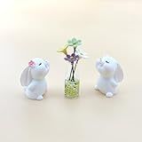 NMOHYDEU Lindo Mini Coelho E Margarida Flores Acessórios De Espelho Retrovisor De Carro Engraçado Decorações De Painel De Carro Kawaii Acessórios Interiores De Carro Presentes De Flores Para Mulheres
