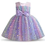 NNJXD Vestido De Dama De Honra Infantil Com Babados E Renda Roxo 2068 5 6 Anos