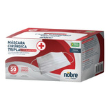 Nobre Máscara Tripla Cir Com Elást Com 50 Un Anvisa Ebf 96 9 Cor Branco