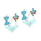 NOLITOY 2 Conjuntos Artigos Para Decoração De Animais De Estimação Lenço De Cachorro De Aniversário Bandanas De Cachorro Engraçado Chapéus Kits De Crochê Festa De Aniversário De Cachorro