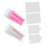NOLITOY 2 Conjuntos Carimbo De Carimbo Transparente Kit De Manicure Acessórios Para Unhas Placa De Demolição De Carimbos De Unhas Acessório De Bricolage Para Unhas Garota