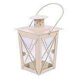 NOLITOY 2 Unidades Vela Antiga De Ferro Forjado Suporte De Vela De Arte De Ferro Lanterna Castiçal Suporte De Lanterna De Vela Decorativa Claro Ficar Rústico Branco Produtos Vidro Rural