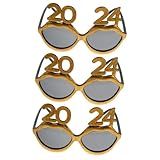 Nolitoy 3 Pecas 2024 óculos Acessórios Para Festa óculos De Plástico 2024 Oculos De Sol óculos De Sol Vasos Natal óculos De Festa De Formatura Coloridos Lembrancinhas De Ano Modelagem