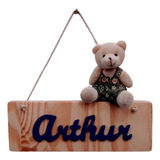 Nome Personalizado Do Bebe Com Placa De Pinus Decoração Bb