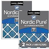 Nordic Pure Filtros De Ar Para Fornalha De Carbono Merv 7 Plissado Plus Carbono Ac 45,7 X 45,7 X 2,5 Cm Pacote Com