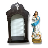 Nossa Senhora Conceição Resina 15cm Oratório Capela Madeira