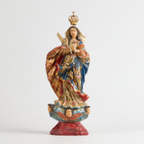 Nossa Senhora Da Conceição Arte Sacra Madeira Prata 39cm