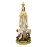 Nossa Senhora De Fátima Imagem Religiosa Em Resina 40 Cm Cor Dourado