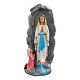 Nossa Senhora De Lourdes Santa Bernadete Resina Gruta - 30cm