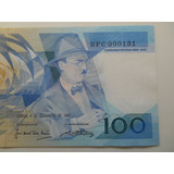 Nota 100 Escudos F pessoa Flor Estampa Portugal Rara N 131