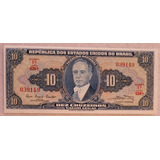 Nota Antiga 10 Cruzeiros 1 Estampa Getúlio Vargas