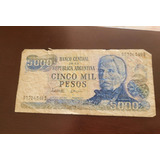 Nota Dinheiro 5000 Pesos Argentino Década 80 90