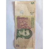 Nota Rara De 5 Pesos Argentinos