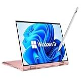 Notebook 2 Em 1 256 GB SSD 16 GB Ram Core I7 Mini Laptop Portátil 2000 1200 HD 10 95 Polegadas Com Tela Sensível Ao Toque Intel Windows 11 Cor De Rosa 256GB 16GB