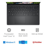 Notebook Dell Inspiron I15 i120k a25p I5 8gb 512gb 15 6 W11