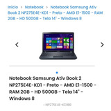 Notebook Samsung Ativ Windows 8