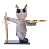 Nova Escultura De Armazenamento De Resina De Buldogue Com