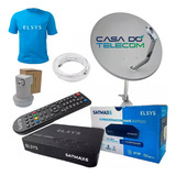 Nova Parabolica Banda Ku 5g Elsys Satmax 6 Lnbf Cabo 15m