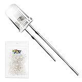 Novelty Place 100 Pcs 5mm White LED Diode Lights Ultra Bright Clear Transparent DC 3V 20mA Emitting Diodes LEDs Bulb DIY Science Project Componentes Eletrônicos Kit De Iluminação