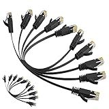 NOVIIML Flat Ethernet Cable 1 Ft-10 Pack- High Speed Slim Patch Cables Internet Cables- 30 AWG Pure Copper 10Gbps 500MHz- Thin And Flexible- Supprot POE Cat6 Cat 5e Cat 5 Network Cable Cord-Black