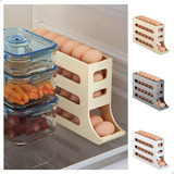 Novmpaq Suporte De Ovos Rolantes De Geladeira Organizador Para 30 Ovos 4 Tiers Egg Holder For Fridge Color Branco