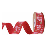 Novo 1 Rolo De 8 Fitas De Natal De 2 5 Cm Com Fio Vermelho