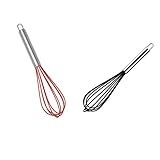 Novo Batedor De Ovos E Massas Fouet Cabeça De Silicone E Cabo Em Inox De Excelente Durabilidade Belo Design Fuê Útil Para Diversas Receitas Massas De Bolo Tortas Pães Cremes E Claras Em Neve Preto 