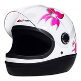 Novo Capacete San Marino Feminino Femme Branco / Preto Rosa