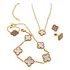 Novo Conjunto Virginia 4 Peças Com Trevo Folheado A Ouro 18k
